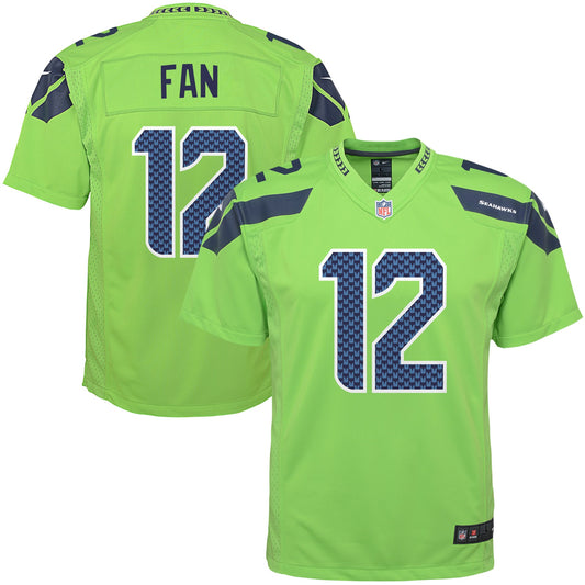 12th Fan Seattle Seahawks Nike Youth Game Jersey - Neon Green